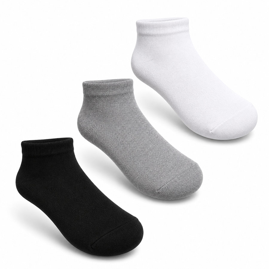 KIDS PLAIN SOCKS - EGYPTIAN COTTON, 6-PACK
